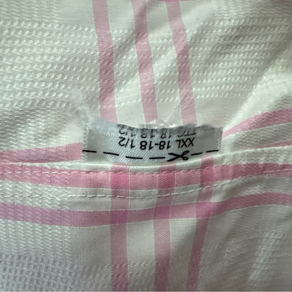 Banana Republic Grant Fit Pink White Gingham Check Shirt XXL 100% Cotton - Picture 4 of 6